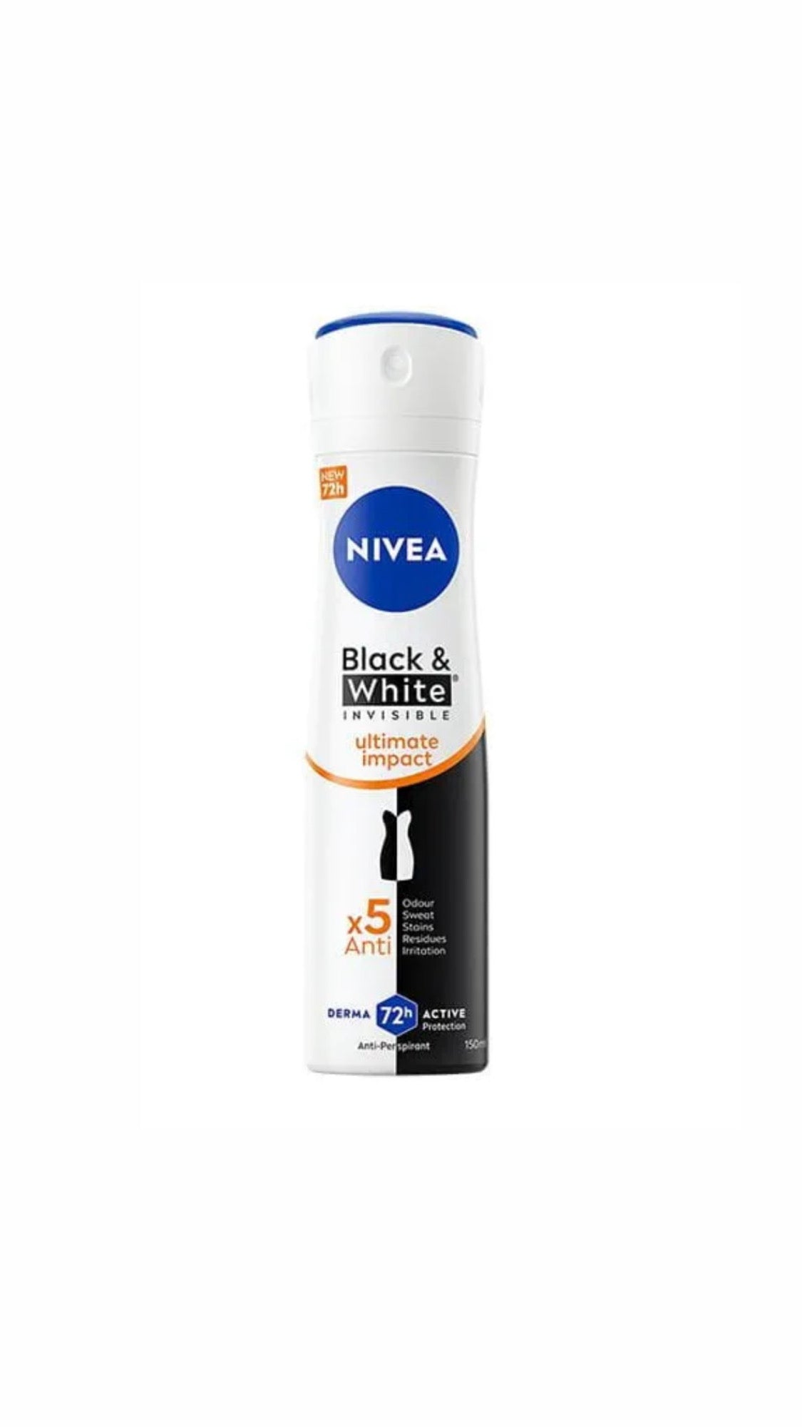 NIVEA Black & White Invisible Ultimate Impact X5 Spray – 150 ml