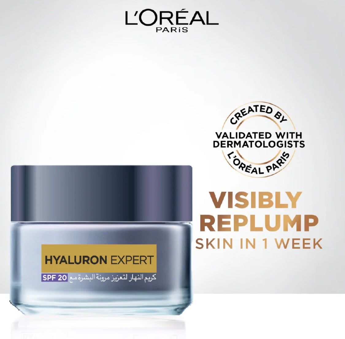 L’Oréal Paris Hyaluron Expert Day Cream – Hydrating Moisturizer with Hyaluronic Acid for Plump Skin