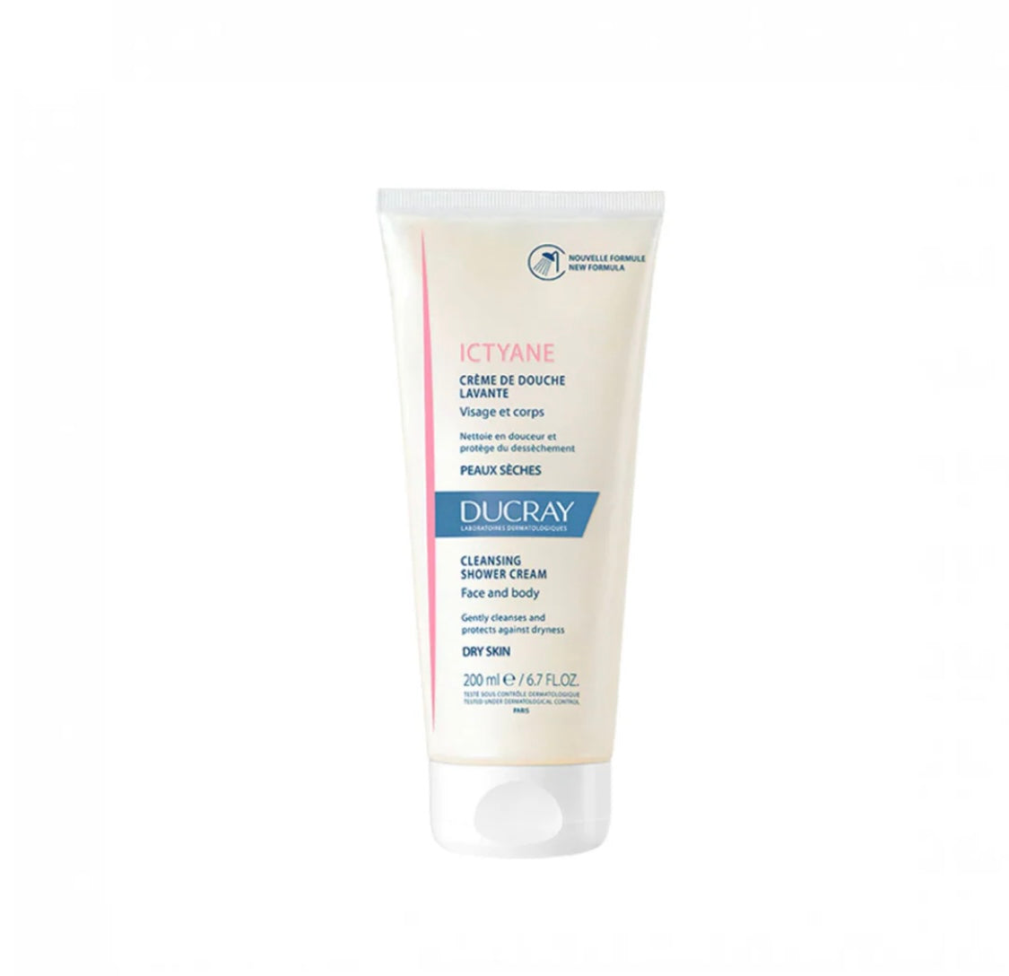 Ducray Ictyane Face & Body Cleansing Shower Cream 200ml