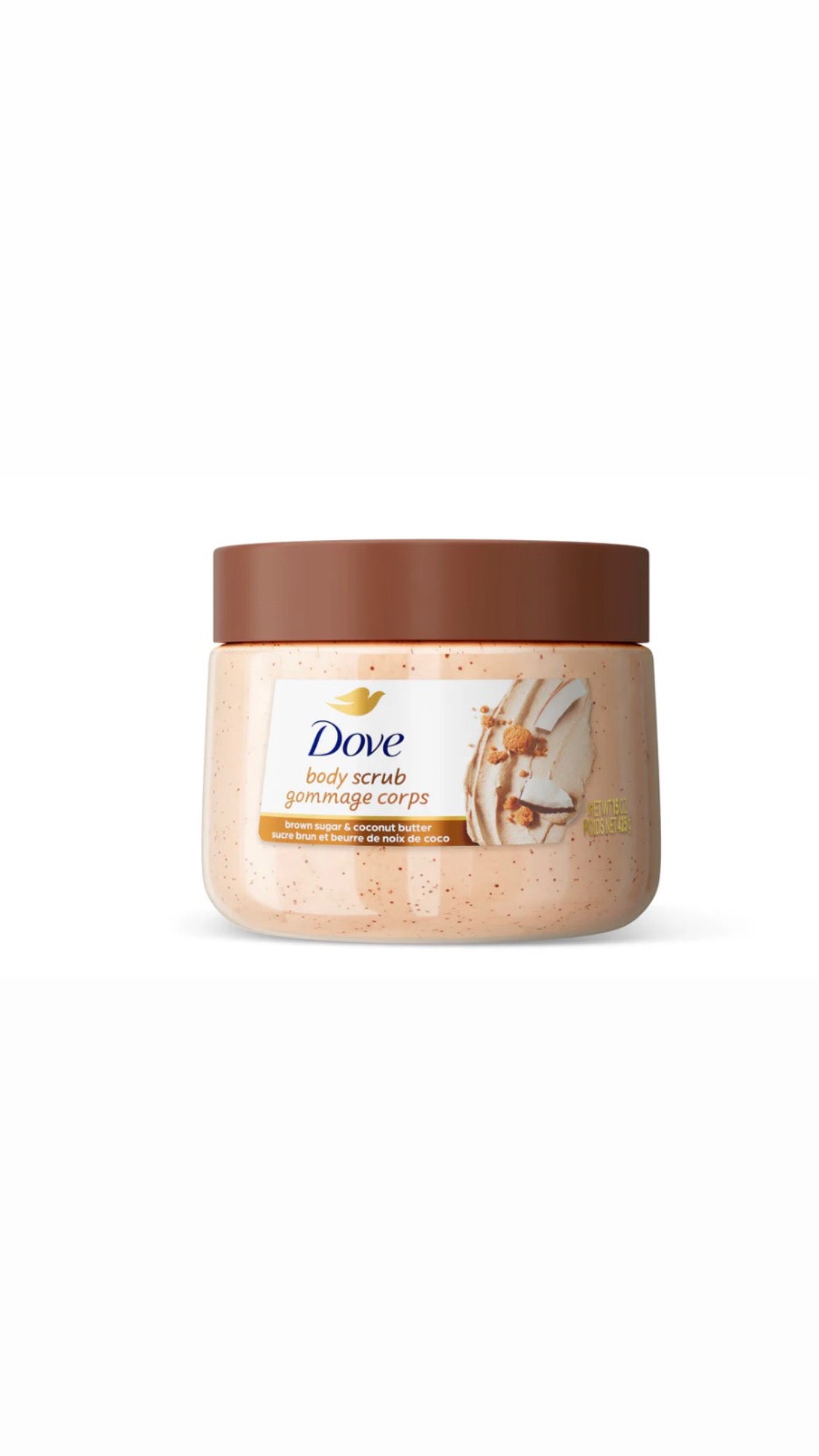 Dove Brown Sugar & Coconut Body Scrub 425g – Exfoliating & Nourishing Body Polish