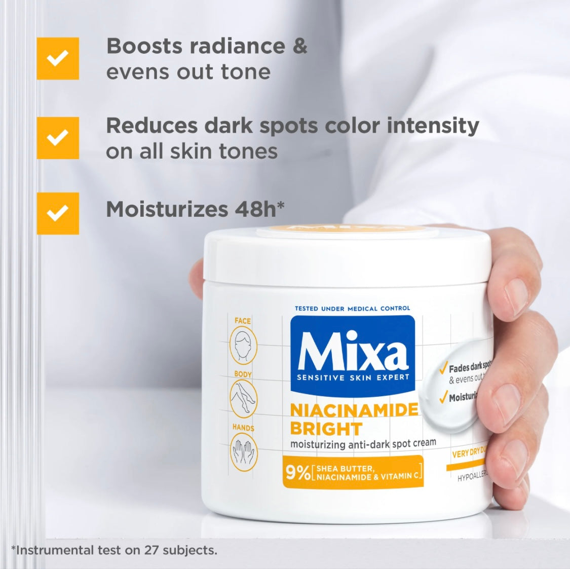 Mixa Niacinamide Bright Moisturizing Anti-Dark Spot Cream Jar