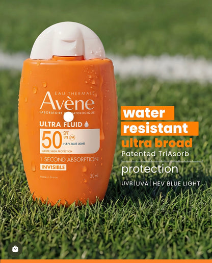 Avène Ultra Fluid Sunscreen SPF 50+ Invisible – High Protection Lightweight Sunscreen
