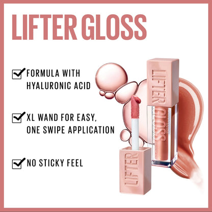 Maybelline Lifter Gloss Lip Gloss Makeup with Hyaluronic Acid for smooth and Hydrated lips