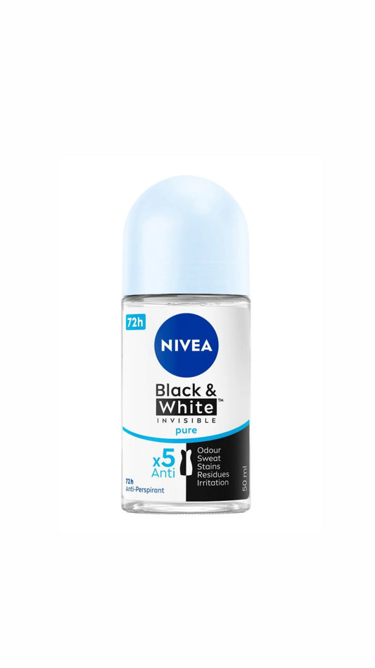 NIVEA Black & White Invisible Pure Roll-On – 50 ml