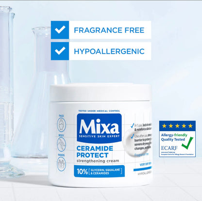 Mixa Ceramide Protect Face, Hands, & Body Cream for Very Dry & Senstive Skin