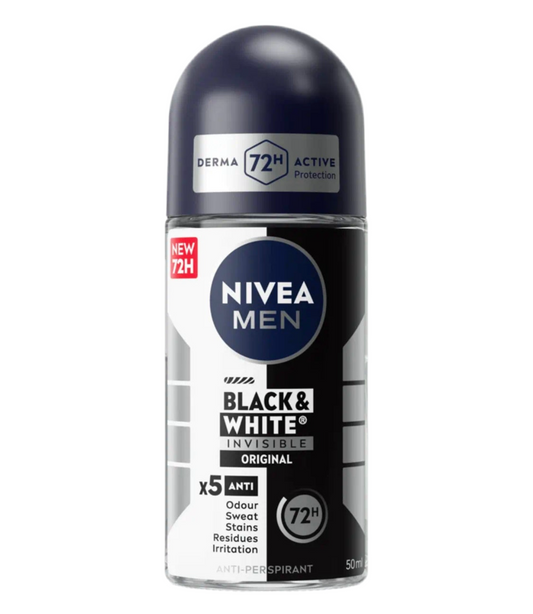 Nivea Men Black & White Invisible Original x5 -72H Protection Roll on