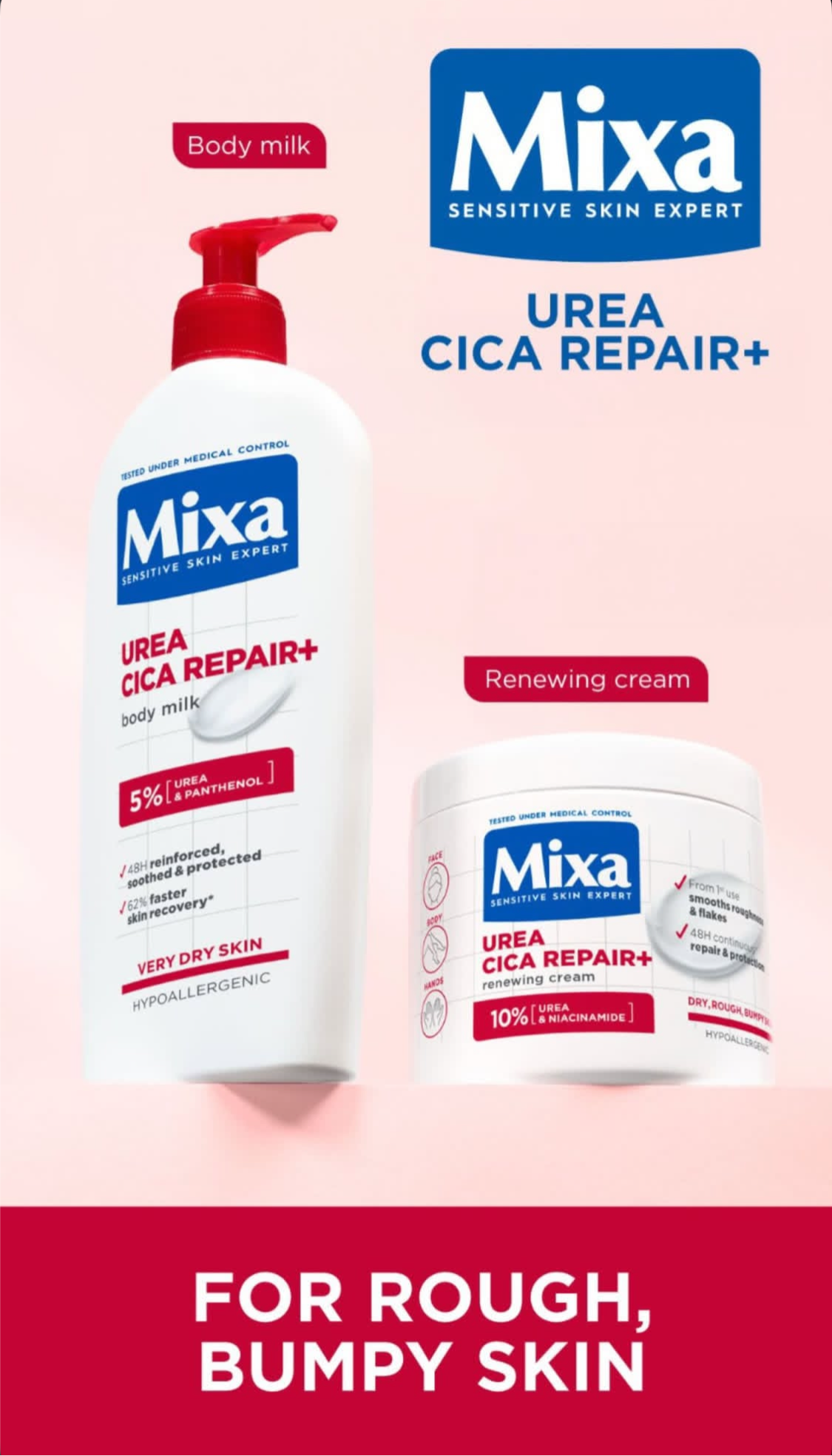 Mixa Urea Cica Repair Face, Hand, & Body Cream