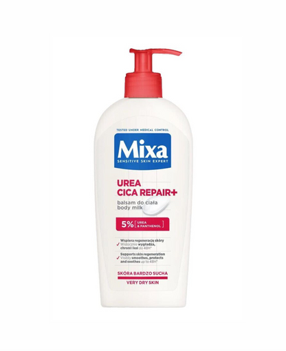 Mixa Urea Cica Repair + Body Lotion For Keratosis Pilaris, Dry Rough Flaky skin, & Tiny Red Bumps