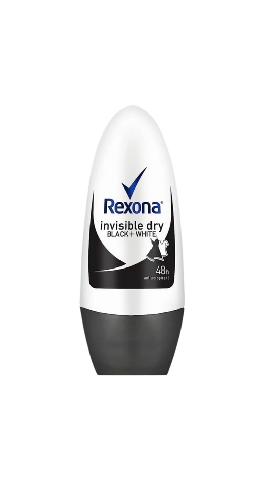 Rexona Invisible Black + White roll‑on, 48 hour protection