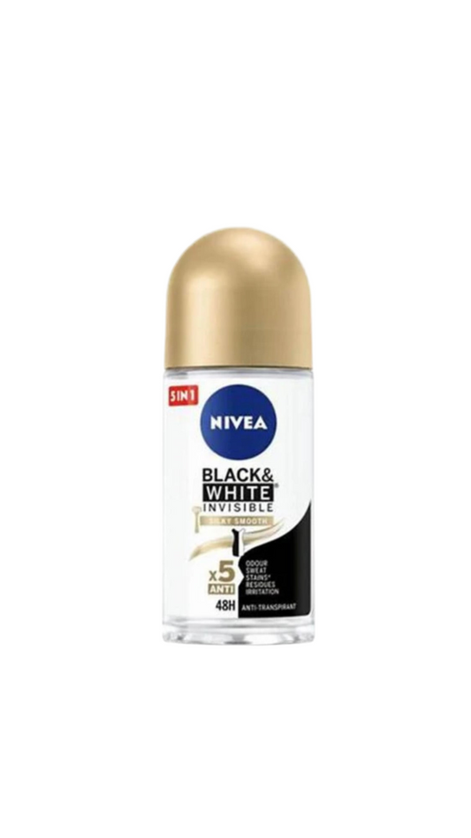 NIVEA Black & White Invisible Silky Smooth Roll-On – 50 ml