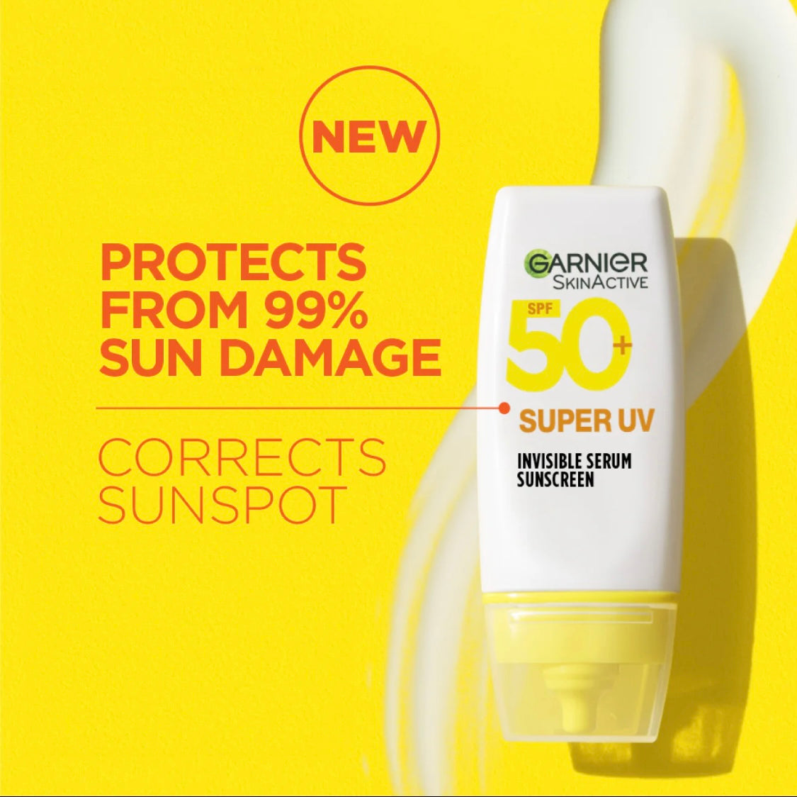 Garnier Super UV Invisible Serum Sunscreen SPF 50 PA+++ 30ml – Lightweight Daily Sun Protection for All Skin Types