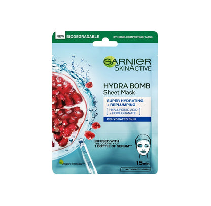 Garnier Hydra Bomb Pomegranate Super Hydrating & Replumping Tissue Mask – Sheet Mask for Dehydrated Skin
