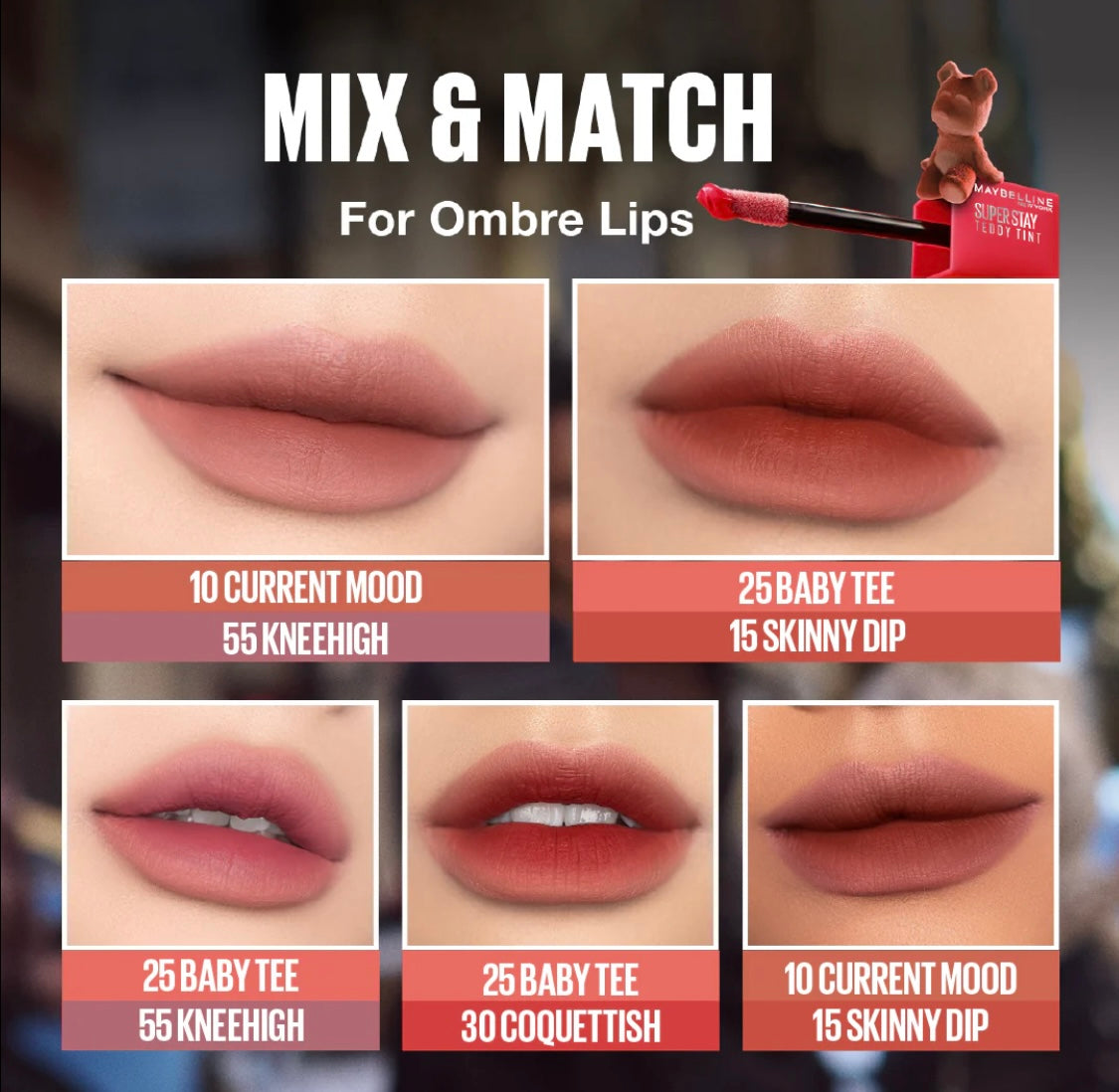 Maybelline Super Stay Teddy Tint Soft Blurred Matte Lip Tint 12H Long Wear Transfer Proof