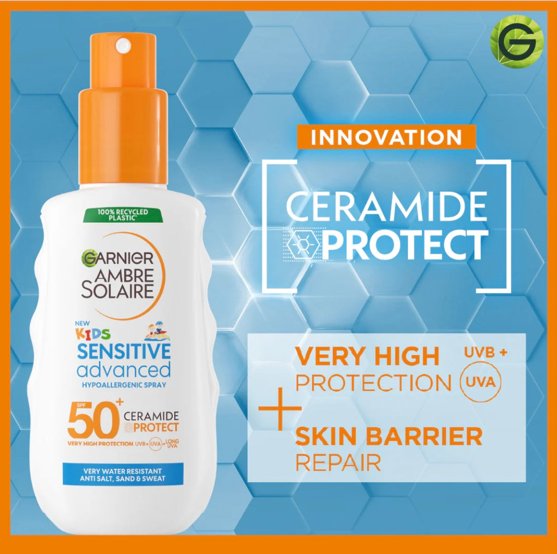 Garnier Ambre Solaire Sensitive Advanced Kids Sunscreen SPF 50+ – Very High Protection for Children’s Sensitive Skin