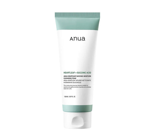 Anua Heartleaf + Succinic Acid Moisture Foam – Gentle Acne Care & Hydrating Cleanser