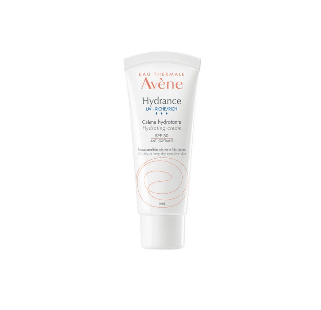 Avène Hydrance Riche SPF 30 – Moisturizer for Dry & Sensitive Skin with Sun Protection