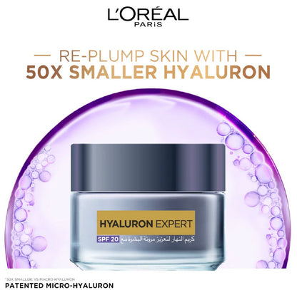 L’Oréal Paris Hyaluron Expert Day Cream – Hydrating Moisturizer with Hyaluronic Acid for Plump Skin