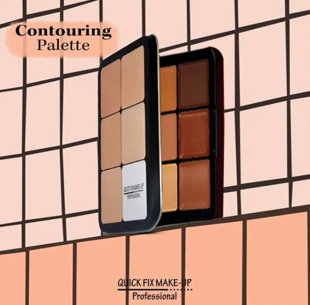 Quick Fix 12 Colors Creamy Contour Palette QFM-3080-Full Coverage Concealer & Contour Kid