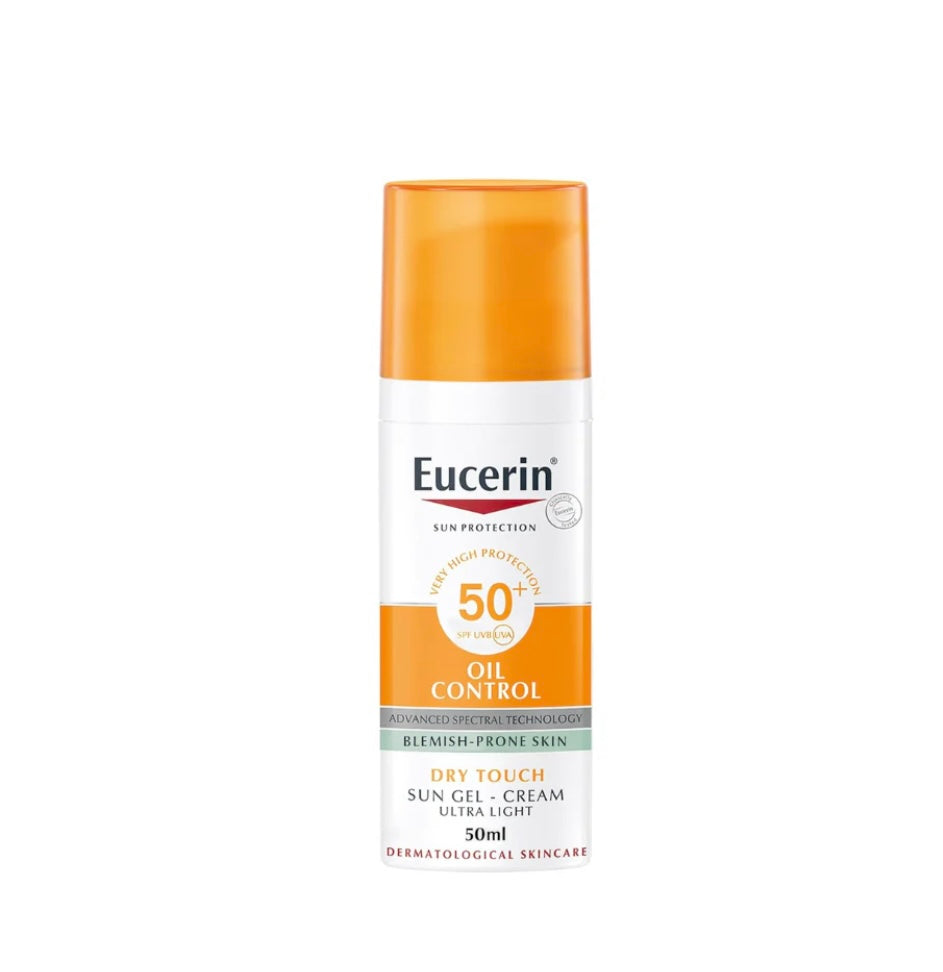 Eucerin Sun Gel-Cream Oil Control SPF 50+ 50ml – Anti-Shine Sunscreen for Oily & Acne-Prone Skin