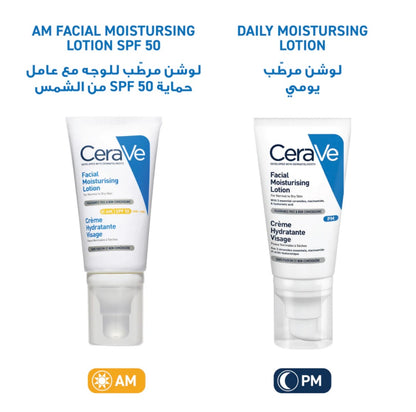 CeraVe AM Facial Moisturizing Lotion SPF 50 – Daily Face Cream for Normal to Dry Skin