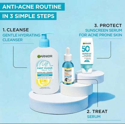 Garnier Fast Clear Gentle Hydrating Cleanser – Face Wash for Acne-Prone Skin 250ml