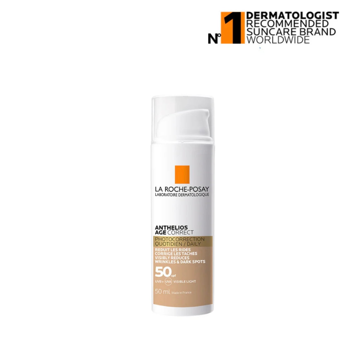 La Roche Posay Anthelios Age Correct Spf 50 Tinted Anti-aging Invisible Sunscreen with Niacinamide