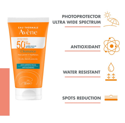 Avène Cleanance Sunscreen SPF 50+ – High Protection for Oily & Acne-Prone Skin