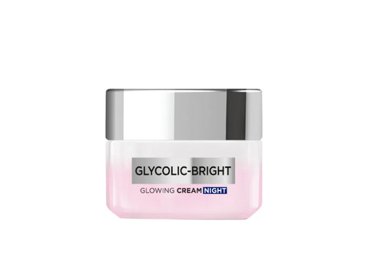 L’Oréal Paris Glycolic Bright Glowing Night Care for Dark Spots Reduction, Glow Boosting and Skin Tone Evenness-50ml