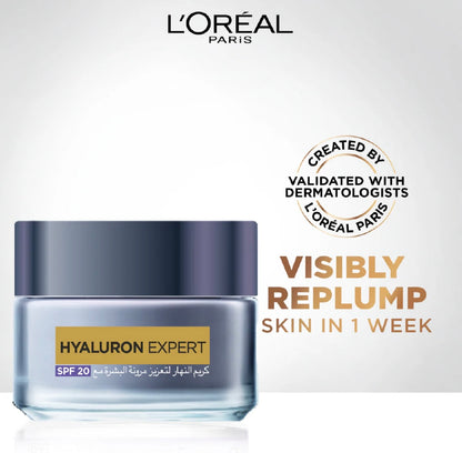 L’Oréal Paris Hyaluron Expert Day Cream – Hydrating Moisturizer with Hyaluronic Acid for Plump Skin