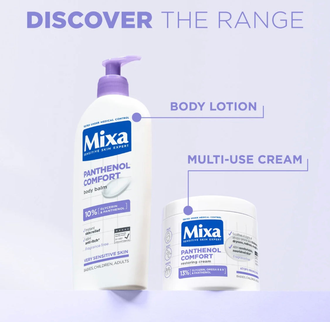 Mixa Panthenol Comfort Body Balm for Dry, Atopy Prone Skin & Eczema