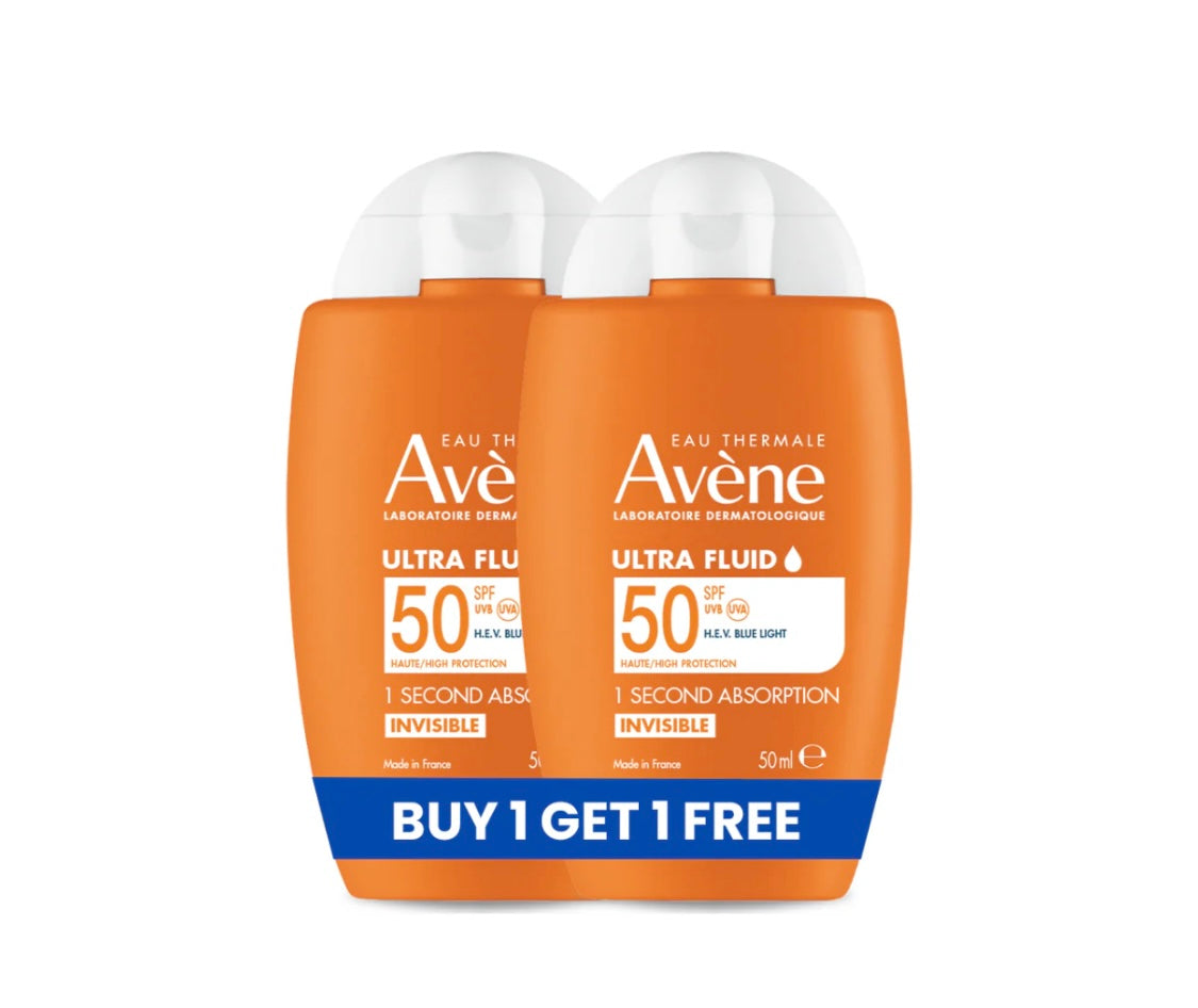 Avène Ultra Fluid Sunscreen SPF 50+ Invisible – High Protection Lightweight Sunscreen