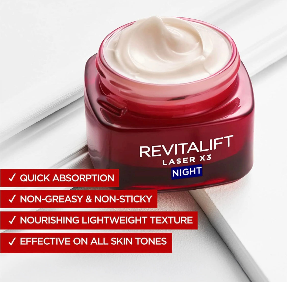 L’Oréal Paris Revitalift Laser Renew Night Cream – Anti-Aging Night Moisturizer for Wrinkles & Firmness
