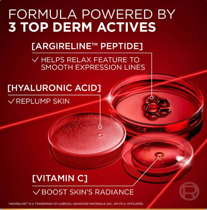 L’Oréal revitalift triple age-correcting Serum with Tri-peptides, Hyaluronic Acid, and Vitamin C, to hydrate, tone & Firm skin, 30ml
