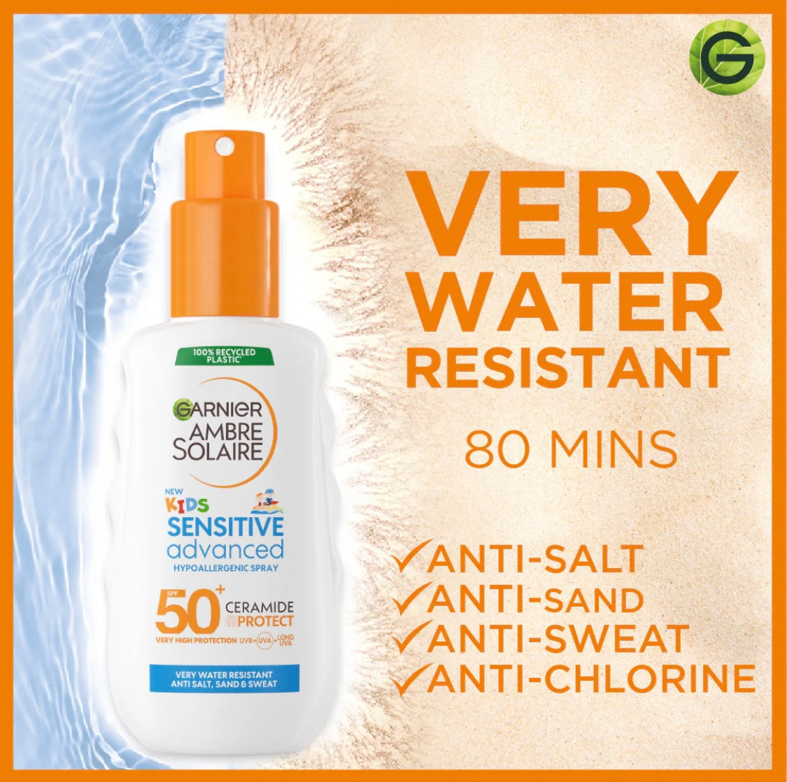 Garnier Ambre Solaire Sensitive Advanced Kids Sunscreen SPF 50+ – Very High Protection for Children’s Sensitive Skin
