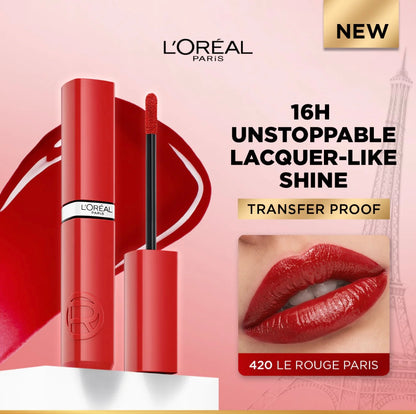 L’Oréal Paris Infallible Laque Resistance Liquid Lipstick 16H Lacquer-Like Shine Finish Longwear & Transfer Resistant 5ml