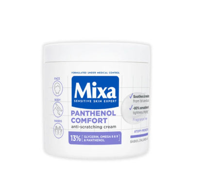 Mixa Panthenol Comfort Face, Hands, & Body Anti-Scratching Cream For Dry Skin, Atopy Prone Skin and Eczema 400ml