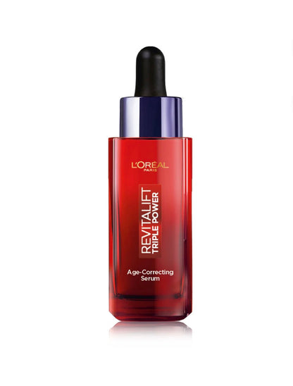 L’Oréal revitalift triple age-correcting Serum with Tri-peptides, Hyaluronic Acid, and Vitamin C, to hydrate, tone & Firm skin, 30ml