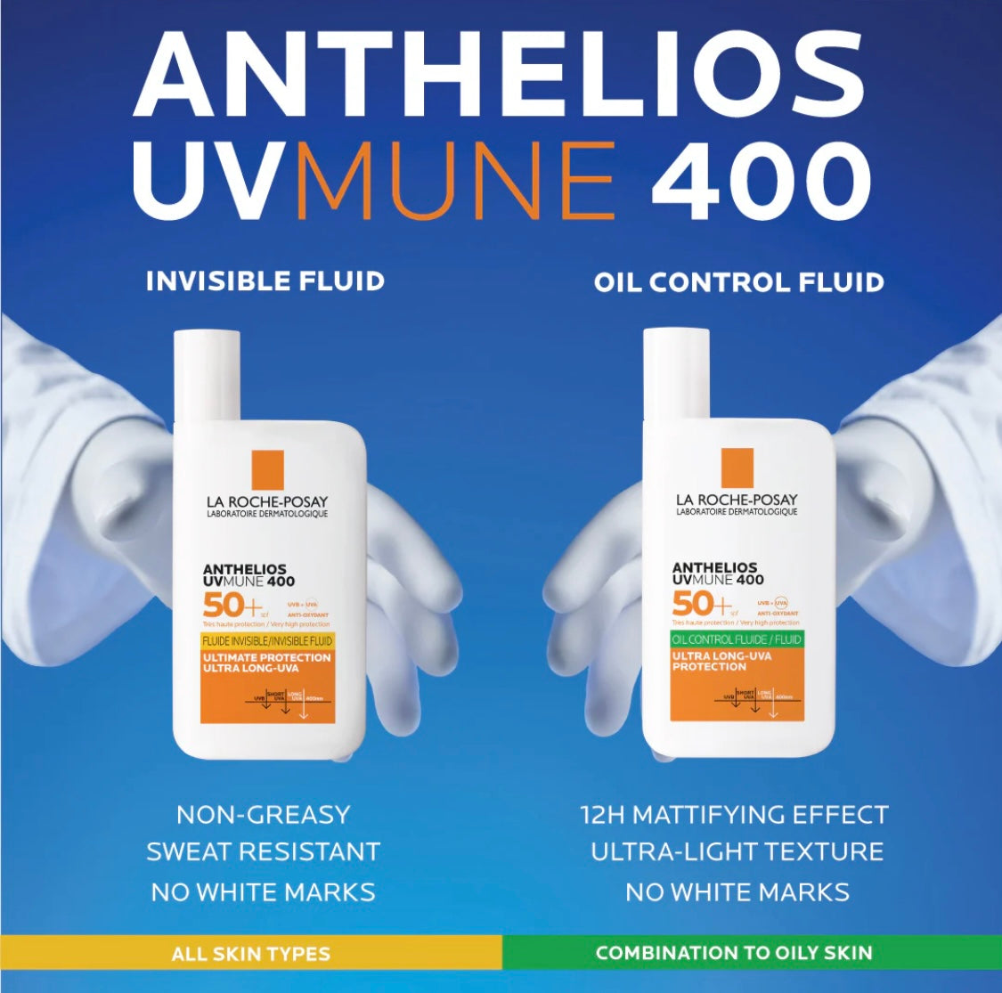 La Roche Posay Anthelios UVMune 400 Oil Control Invisible Fluid Sunscreen SPF 50+ Oily Skin 50ml