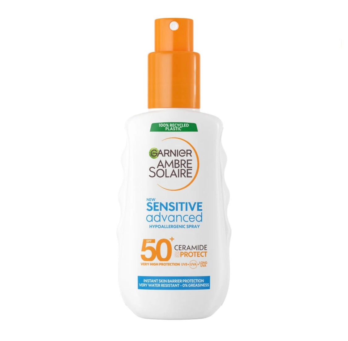 Garnier Ambre Solaire Sensitive Advanced SPF 50+ Ceramide Protect Sunscreen Spray 150ml – Very High Protection for Sensitive Skin