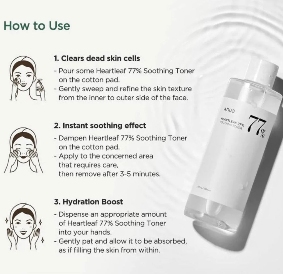 Anua Heartleaf 77% Soothing Toner – Calming & Hydrating Toner for Sensitive Skin