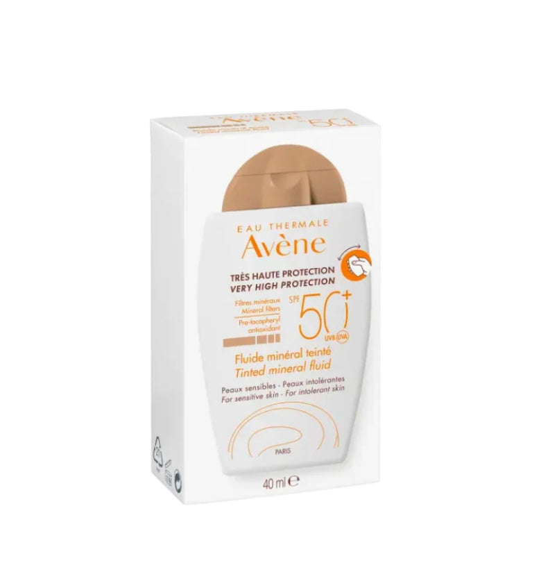 Avène Tinted Mineral Fluid SPF 50+ – Mineral Sunscreen for Sensitive Skin 40ml
