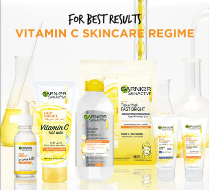 Garnier SkinActive Fast Bright Day Cream with 3x Vitamin C & Lemon – UVA/UVB Protection Brightening Moisturizer 50ml