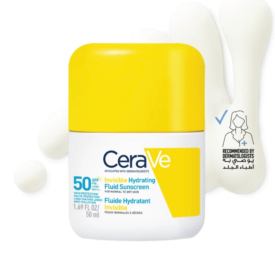 CeraVe Invisible Hydrating Fluid Sunscreen SPF 50 – For Normal to Dry Skin (50ml)