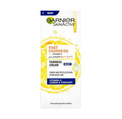 Garnier Fast Bright Vitamin C Brightening Night Cream – Even Skin Tone & Radiance Boost for All Skin Types