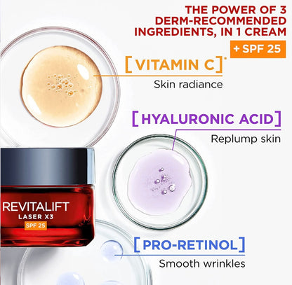 L’Oréal Paris Revitalift Laser Renew Day Cream – Anti-Aging Moisturizer for Wrinkles & Firmness-spf 25