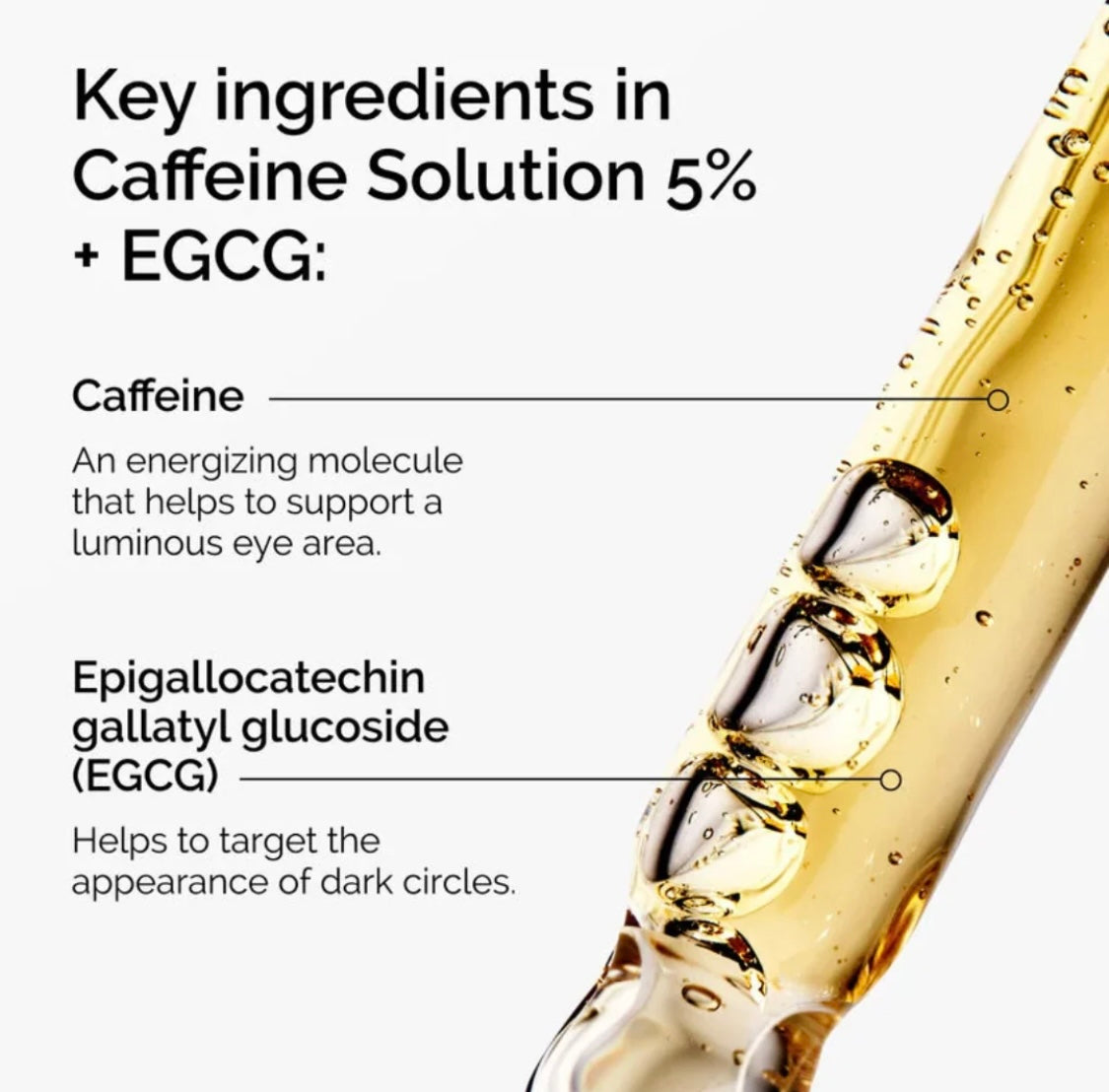 The Ordinary Caffeine Solution 5% + EGCG – Depuffing & Dark Circle Eye Serum