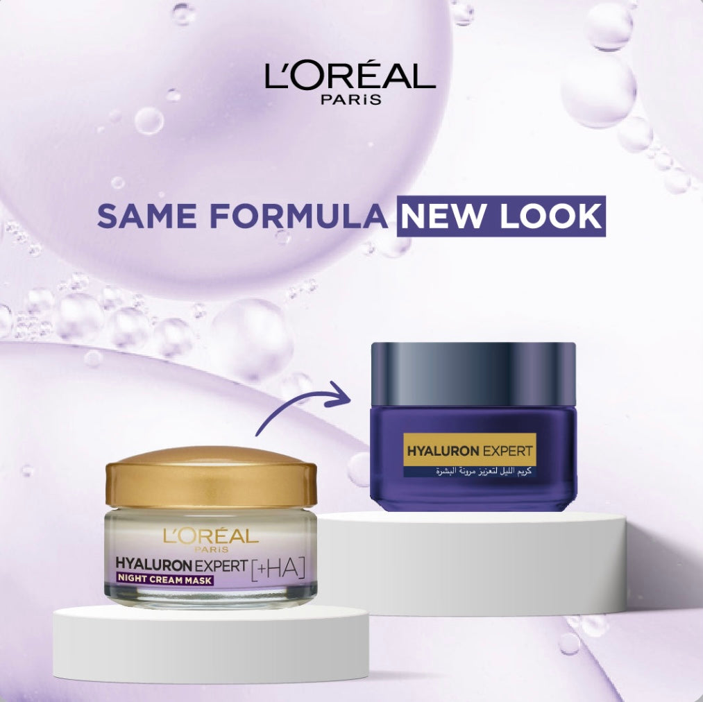 L’Oréal Paris Hyaluron Expert Night Cream – Hydrating Night Moisturizer with Hyaluronic Acid