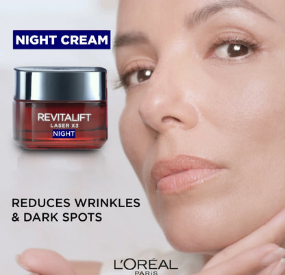 L’Oréal Paris Revitalift Laser Renew Night Cream – Anti-Aging Night Moisturizer for Wrinkles & Firmness