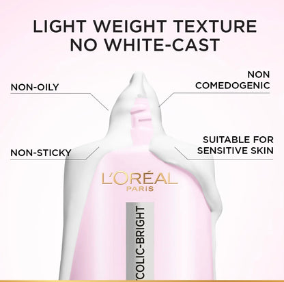L’Oréal Paris, Glycolic Bright Anti-dark Spot Daily UV Fluid, Spf 50 with [Glycolic Acid, Niacinamide], 50ml