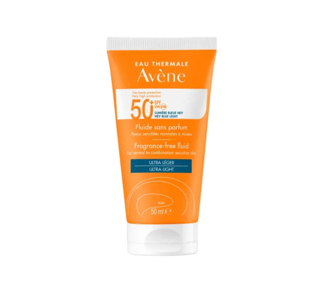 Avène Ultra-Light Fluid SPF 50+ Fragrance-Free – Sunscreen for Normal to Combination Sensitive Skin